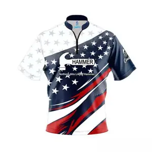 *FREE Custom Name & Logo* Hammer American Sport Wave Bowling Jersey Shirts S-5XL