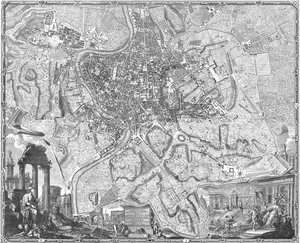 Antique Old Map of Rome Italy Large Engraving Print Italian Art Giambattista Nolli 25.5" X 30.5" Lithograph Print