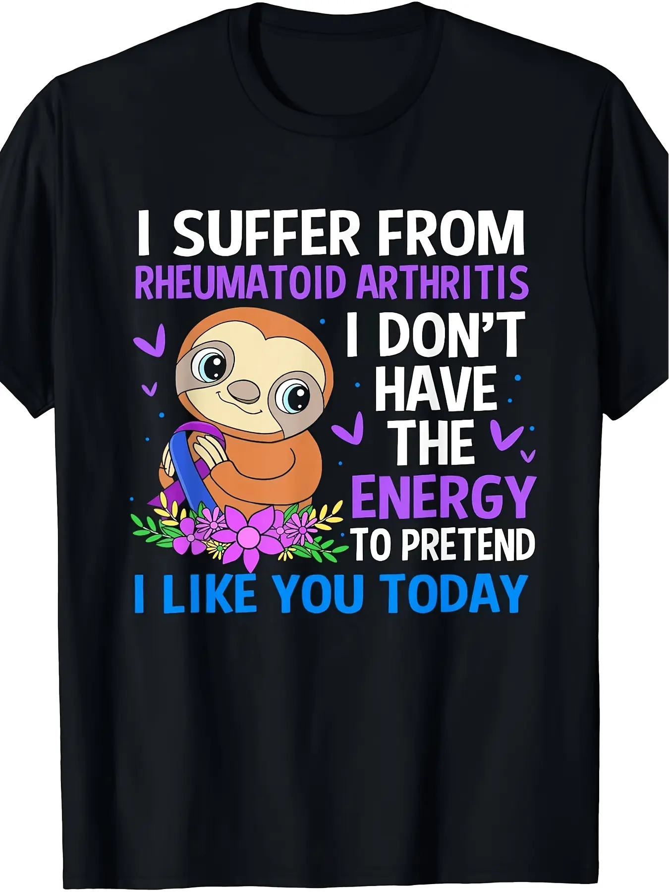 Men's Short Sleeve T-Shirt with Funny Retro Koala Graphic, Casual Round Neck Polyester Fabric for RA Awareness, Plus Size, Top, Print, Fit, Knit, Regular Fit, Random Print, Slight Stretch, All-Season, Shortsleeve