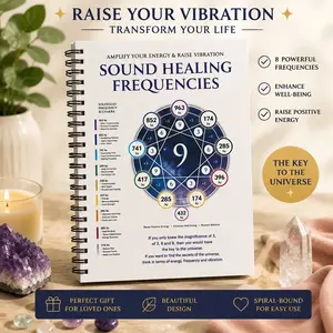 Audio Healing Notebook, Lined Pages for Writing, Energy Frequency Vibration Concepts, Sound Therapy Self-Improvement Tool, Self Improvement Journal