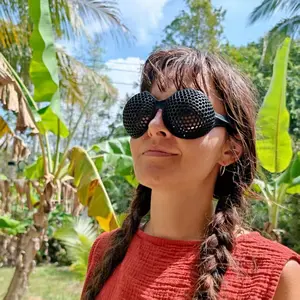 3D Printed Insect Sunglasses, Hollow Design Sunshade, Creative Prank Glasses, Fun Grid Accessory, Future-Style Gift for Introverts