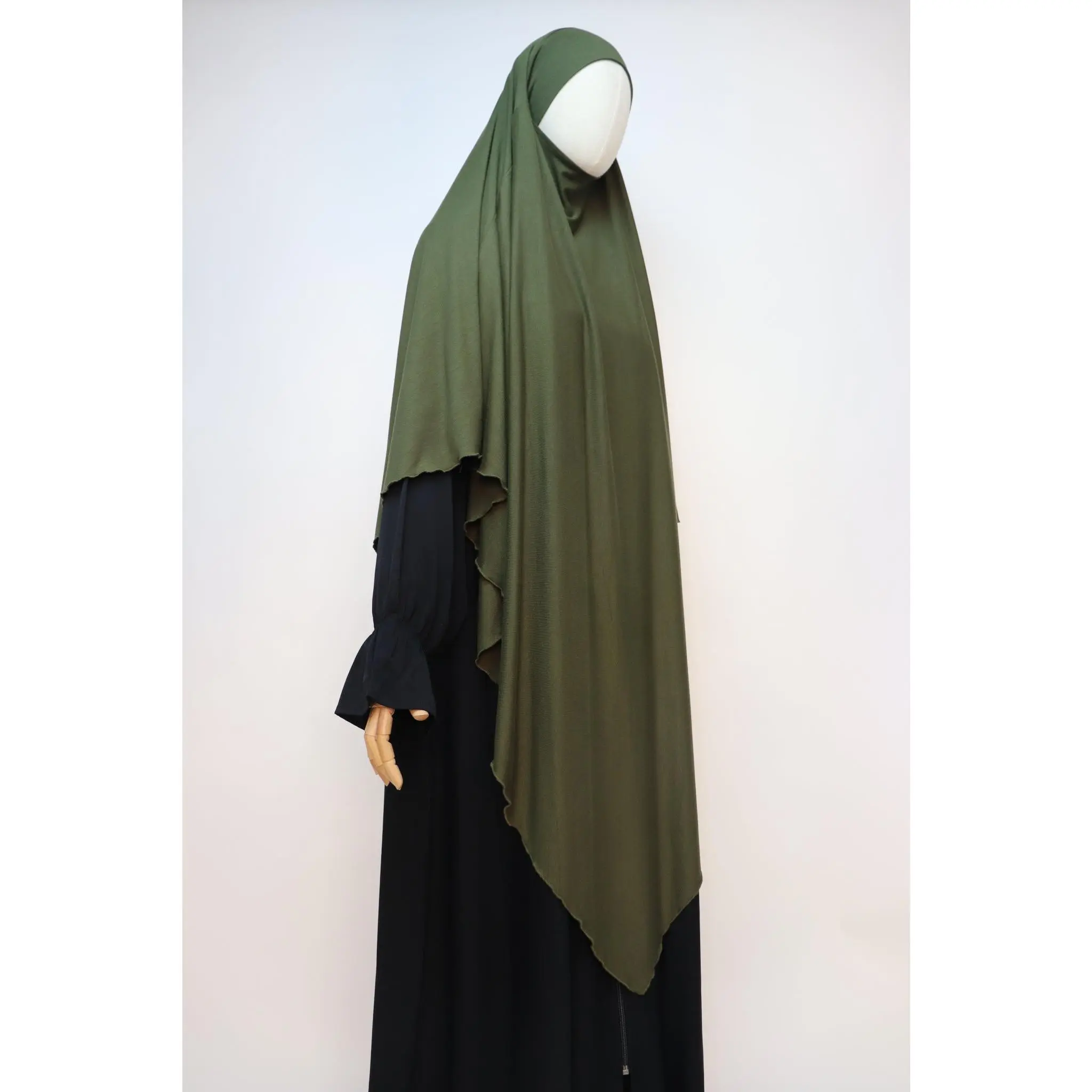 XL Ribbed Jersey Tie Back Diamond Khimar - Olive
