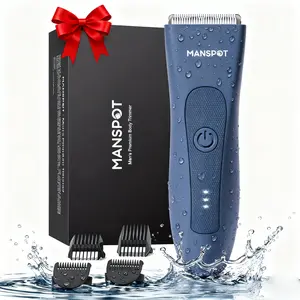 Manspot Premium Electric Body Hair Trimmer for Men - Waterproof Wet & Dry Groomer, Rechargeable Cordless Clippers for Chest Back Arms - Gym Ready Travel Friendly Green Trimmer with Comfort Design-dealsforyoudays