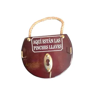 Wooden Key Holder with Rope Handle and Keyhole Design for Easy Access Decor/Porta Llaves De Madera