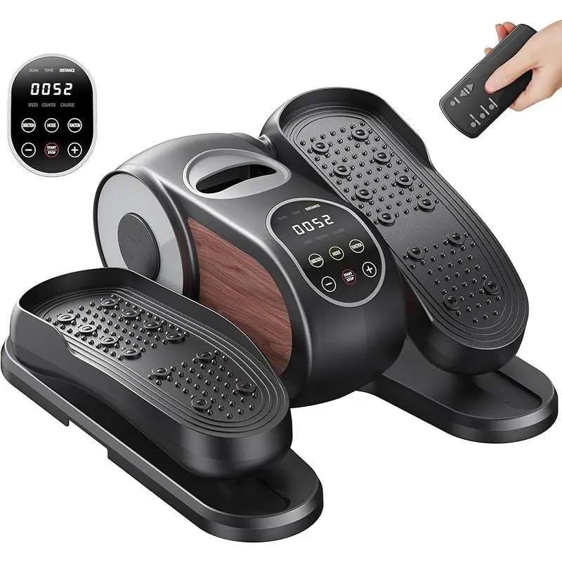 Under Desk Elliptical Machine, Ellipse Leg Exerciser as Seen on TV for Seniors with Remote Control & 12-Speeds, Quiet Portable Electric Seated Pedal Exerciser Machine for Home Office