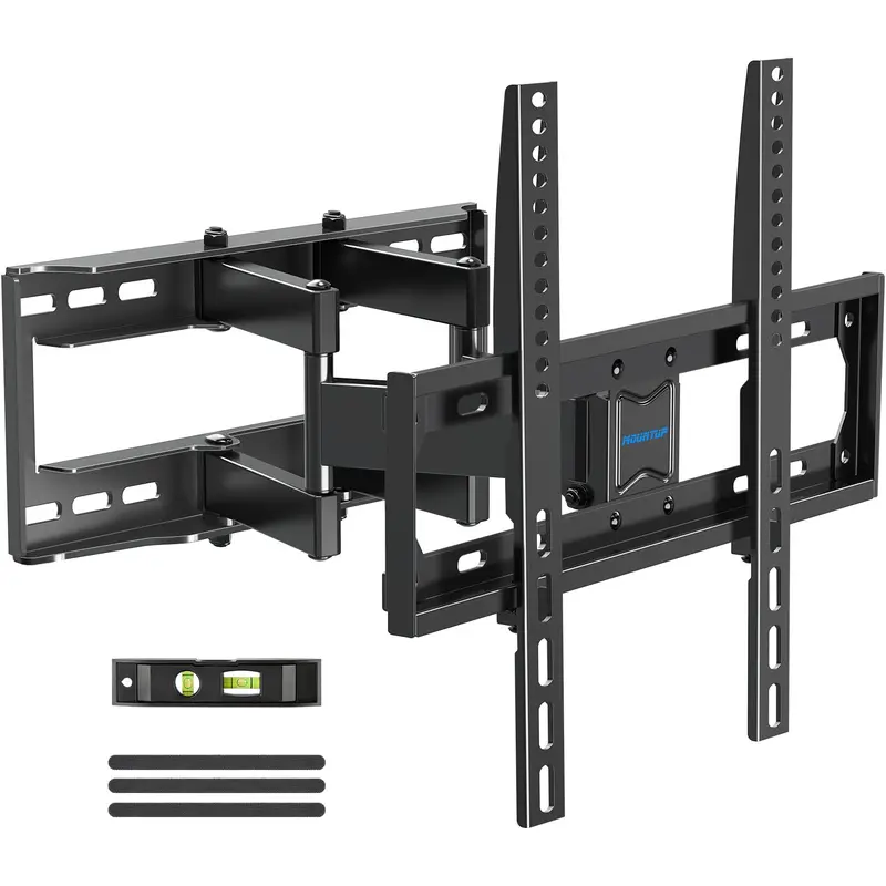 MOUNTUP 26"-65" UL Listed Full Motion TV Wall Mount, Fit 16" Wood Stud, Dual Swivel Articulating Arm Max VESA 400x400mm up to 88 LBS, MU0010-B