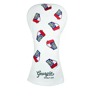 Georgia Golf Company State Flag Driver Headcover - High Quality PU Leather, Embroidered Design, Elastic Neckline, Plush Interior