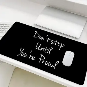 Inspirational Quote Art Mouse Pad, Rectangle Gaming Mouse Pad, Non-Slip Rubber Base Stitched Edge Desk Pad for Desk Laptop Desktop