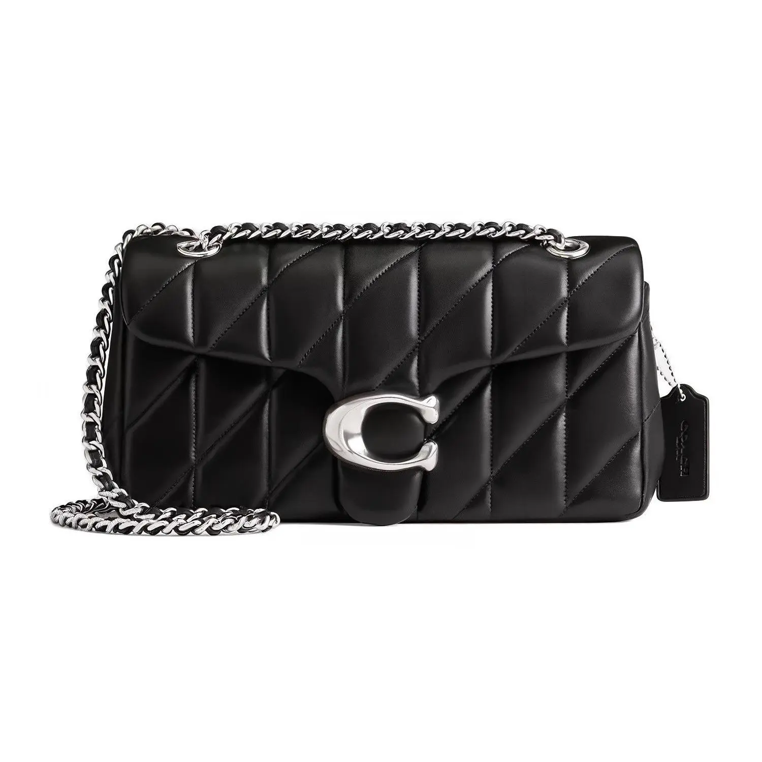 Coach Tabby 26 Quilted Crossbody Shoulder Bag for Women in Black Nappa Leather