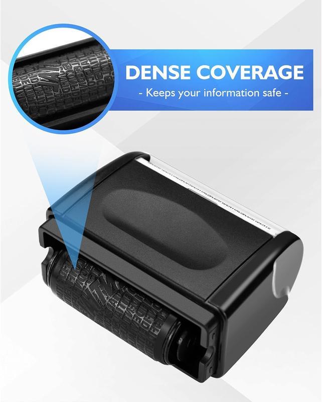 2-Pack Privacy Protection Security Roller Stamp - Wide Identity Theft Guard for Address & Billing Info - 100m Long-Lasting ID Blocker - Essential Home & Office Mailing Supplies，home office organization supplies security