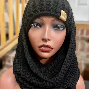 Onyx hooded cowl and hat