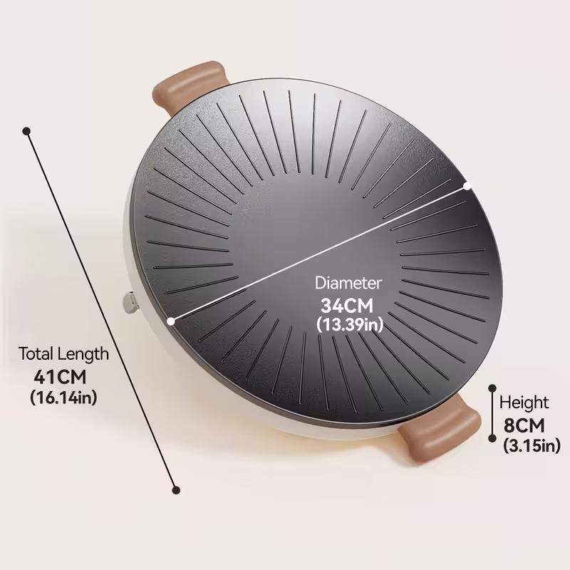 TANLOOK Smokeless Non-Stick Electric Griddle, Compact Indoor Grill & Frying Pan for Pancakes, Burgers, Steaks - Aluminum, 120V, Plug Powered