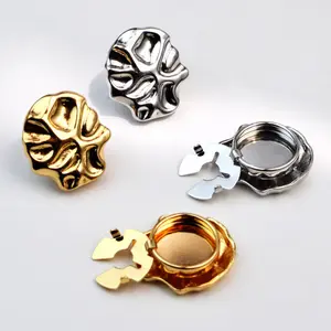Button cover shirt button, fashionable metal special-shaped rhinestone cufflink, turtle clasp set, clip-on button