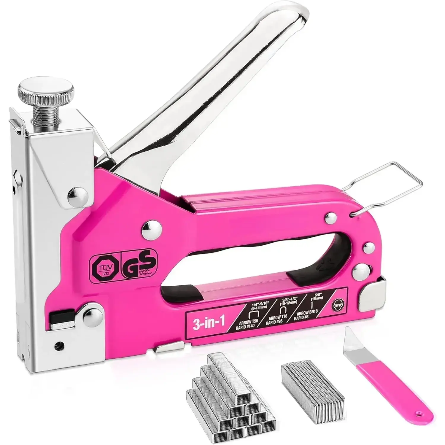 Staple Gun, Heavy Duty 3-in-1 Manual Nail Gun with 2000 Staples, Remover, Upholstery Stapler for Wood, Furniture, Carpet, Carpentry, DIY, Wire, Decoration, Craft, Fixing Material, DecorationQuesear
