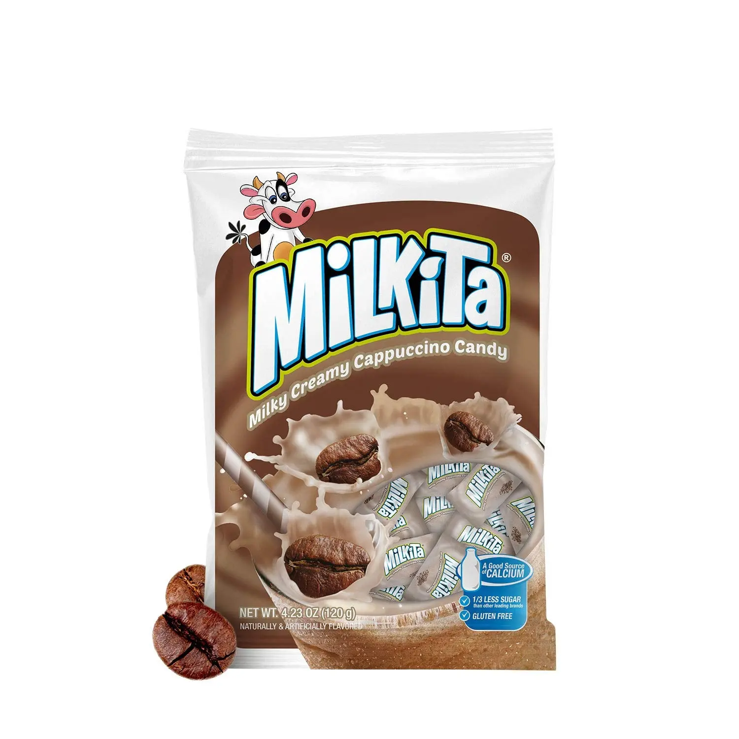 Milkita Cappuccino Coconut Artificial Candies, Sweet Chewy Sugar Snack, 4.23oz