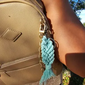 Mermaid Tail Macrame Keychain