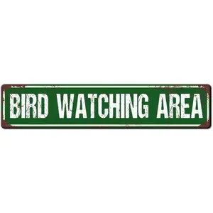 Bird Watching Area Sign Metal Tin Sign 4x16 Inch