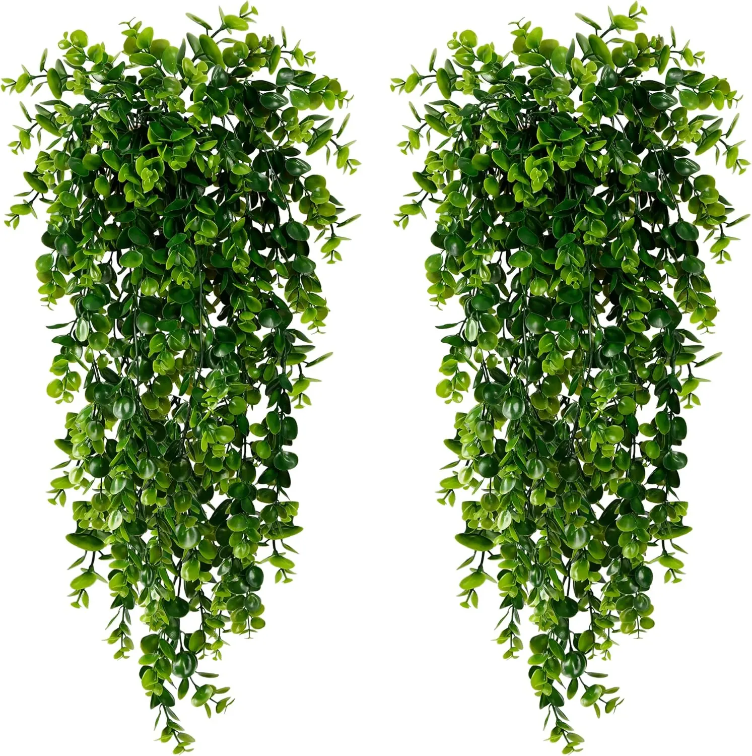 4 Pack Artificial Eucalyptus Plants UV Resistant Plastic Hanging Decor for Indoor Outdoor Walls, Weddings, Patios, Porches Decorative Fruit