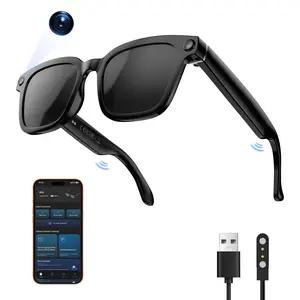 Bluetooth Smart Glasses with Camera, 1080P HD Video Recording Camera Glasses, Voice Assistant, Real-Time Translation in 140+ Languages, Audio Smart Glasses for  Meetings/Travel/Vlog，Compatible with IOS & Android