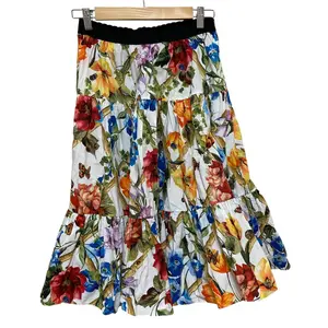Pre-owned DOLCE & GABBANA Others Small Leather Goods Dolce&Gabbana Flower Insect Pattern Long Skirt