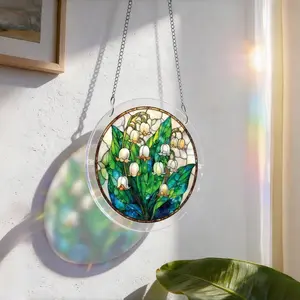 New Acrylic Puzzle Light Catcher, Three Sizes Available, Lily Flower Pattern, Decorative Items, Perfect for Home Decoration