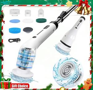 Electric Spin Scrubber Cordless Shower Scrubber lPX7 Waterproof Multi-Surface Cleaning Brush with 9 Brush Heads Long Battery Life Adjustable Speed Extendable Handle for Bathroom Kitchen Durable Cleaning Helper Utensils