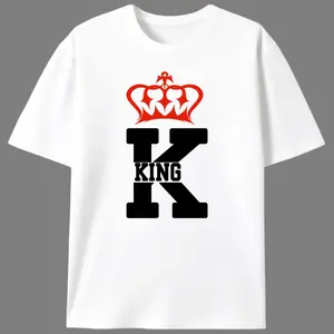 King K / Queen Q |   Couples Graphic T-Shirt Set |   Unisex Love Casual Tees |   Summer Gifts for Boyfriend & Girlfriend