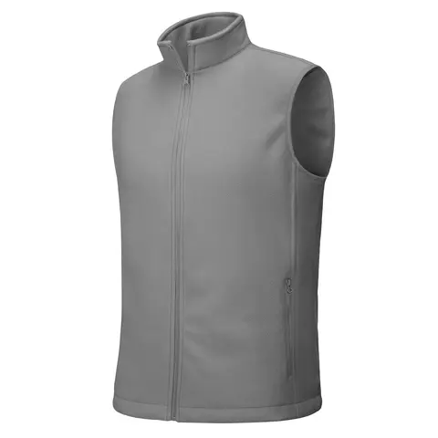 MAGCOMSEN Men's Cozy Khaki Full-Zip Fleece Vest - Zipper Sleeveless Outdoor Outerwear, Skin-Gentle Soft Fabric, Mobility-Focused, Core-Warming, Multiple Pockets, Easy Slip-On Over Tees/Sweats, Casual Top for Hiking, Golf, Zipper Sleeveless Vests