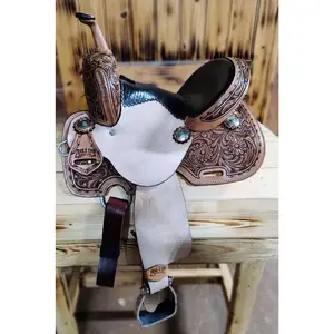 FLORAL TOOLED GATOR SEAT TRAILS END SADDLERY BARREL SADDLE