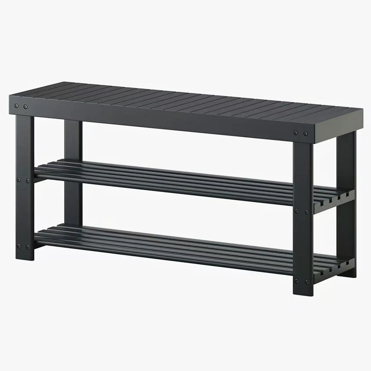 Shoe Rack Bench with Storage, 3-Tier Bamboo Entryway Benches, 35.43" Length Wooden Shoe Rack Holds Up to 286 lb, Storage Organizer for Bedroom Living Room Balcony