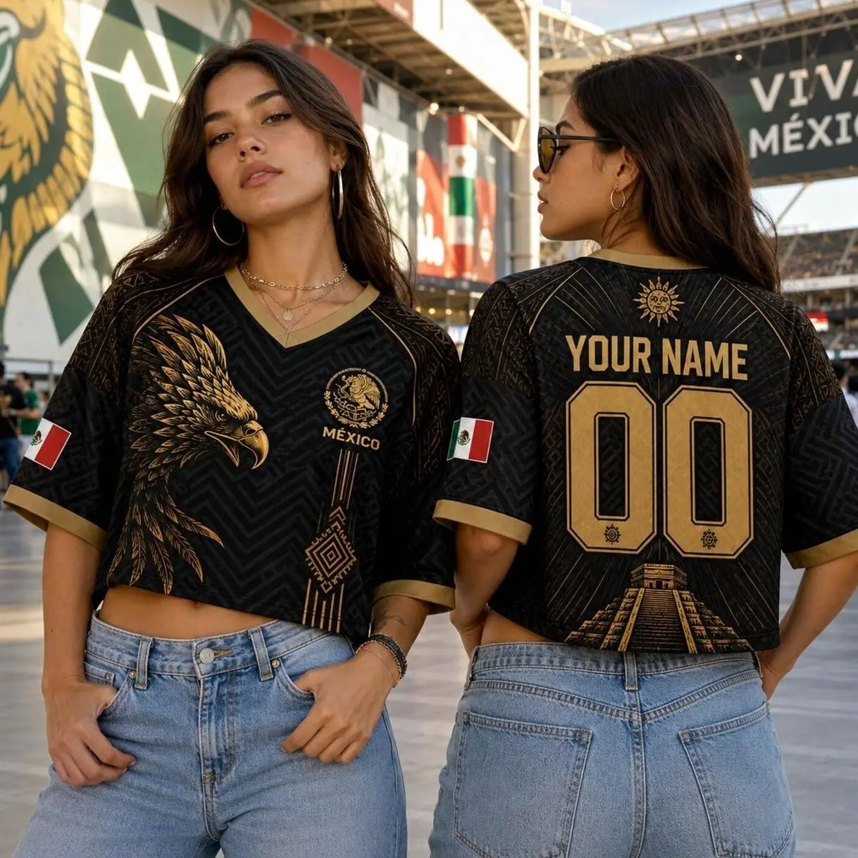 Custom Mexico Soccer Crop Top Jersey, Personalized Soccer Jersey Crop Tee, Mexico Jersey, Bachelorette Outfit, Festival Shirt, Football Fan