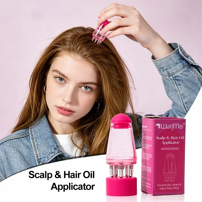 Hair Growth Applicator Comb with Liquid Massage Roller, Head Massagers, Refillable Scalp Oil Dispenser for Hair Growth Treatment, Stainless Steel Ball Massage Applicator for Even Serum Distribution, Scalp Nourishment & Root Care, Anti-Leak Hair Care Tool