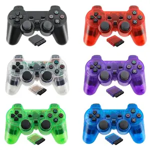 Wireless Game Controller Dual Vibration Gamepad For PlayStation 2 PS2 Console Smartphone Black Red Green Purple Blue
