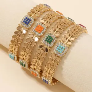 The Mirror Metal Bangles 4-Piece Set for Party Wear and Wedding Wear DesiJewelry PakistaniJewelry simple style jewelry