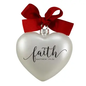 LCP  Heart Faith Ribbon Hang Christmas Ornament