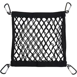Helmet Holder for Sport Backpack, Mesh Storage Bag Backpack Accessories, External Elastic Storage Net with 4 Carabiners to Carry Helmet and Accessories