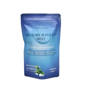 Medtiyyah Memory & Focus Mint with American Ginseng (90 Pieces) - Sugar Free Nootropic Brain Supplements with L theanine, Ginseng, Vitamin B12 & Vitamin B6 - Peppermint Flavor
