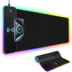 RGB Gaming  Pad with   15W, XXL  LED Mousepad 800x300x4mm, 13 Light Modes  Mat Non-Slip Rubber Base,   Pad for  Office Gaming Desk Decor