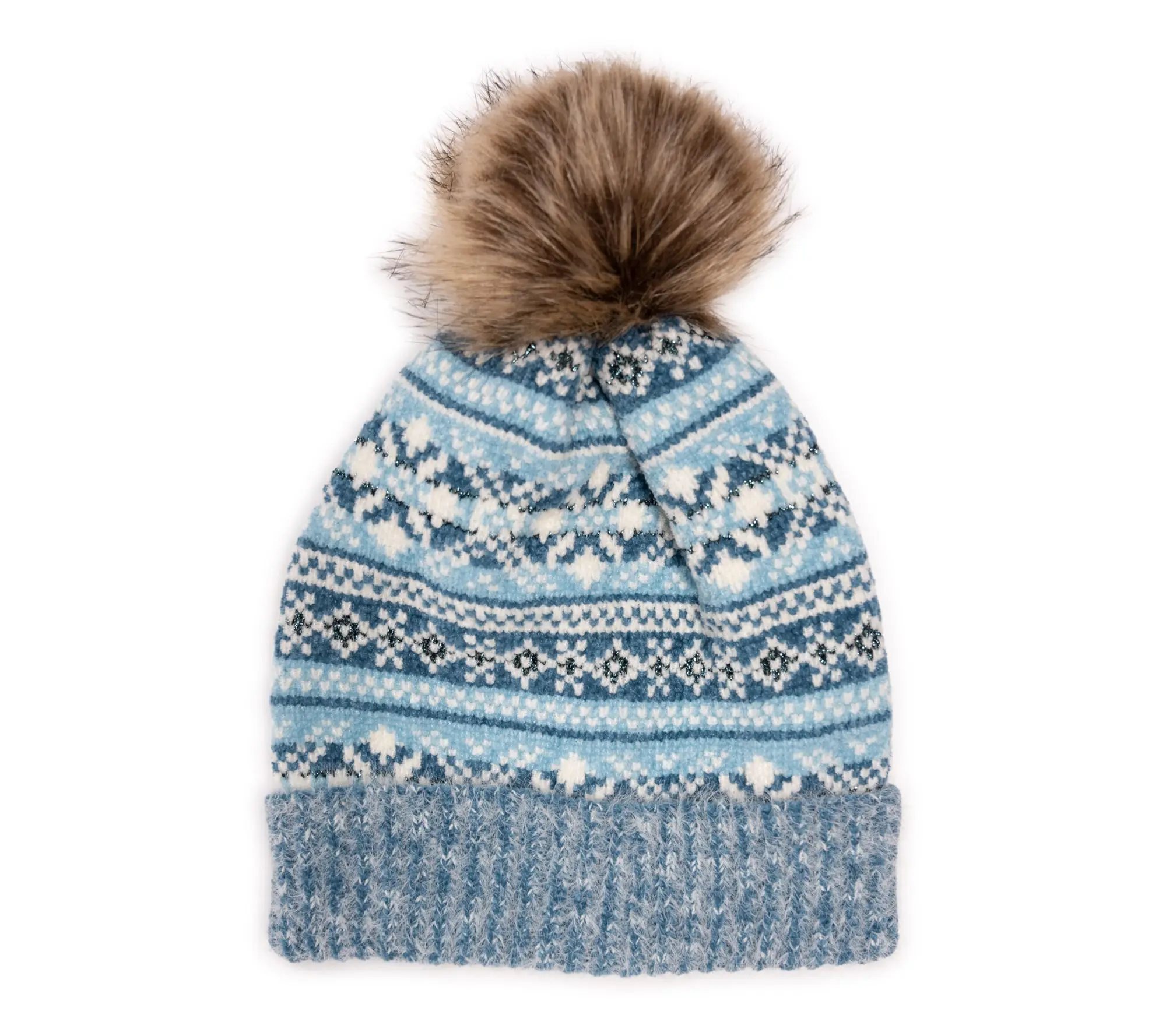 MUK LUKS Women's Oh So Cozy! Chenille Eyelash Knit Pom Beanie