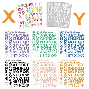 Letter Sticker, 8/24pcs Colorful Alphabet Sticker, Vinyl Self-adhesive Number Alphabet Vinyl Sticker, Decals for Sign, Notebook, Classroom Decor, Ornaments