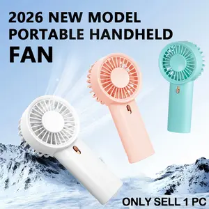 2026 New Model Portable Handheld Fan, Personal Portable Fan, Lightweight Fan, Wind Speed 1, Three Colors, Suitable For Summer Outdoor Activities, Beach Sports, Travel, Office, Bedroom, Gift And Daily Use, 2 AAA Battery Powe