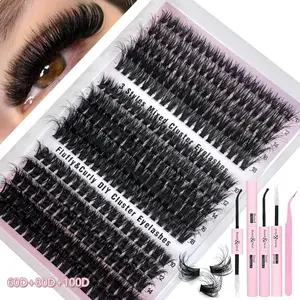 Individual False Eyelashes Kit, 10-18mm Mixed Length False Eyelashes, Volume Focused Lashes, DIY Eyelash Clusters, Reusable Eyelash Extensions, Professional Eye Makeup Accessories for Women & Girls, Cosmetic