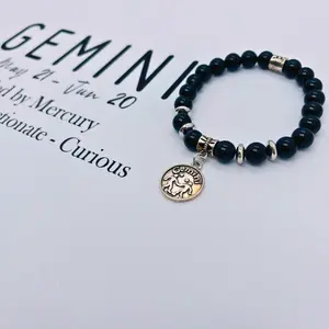 [Magic Crystal] Zodiac Obsidian Bracelet, Crystal, Jewelry, Gemstone, Deals for You Days, Gift, Energy, Yoga, Reiki, Beauty, Lucky