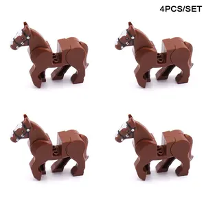 MOC Medieval Napoleonic Artillery Cannon Building Blocks Pirate Weapons Transport Carriage Bricks Toys Kids Gift