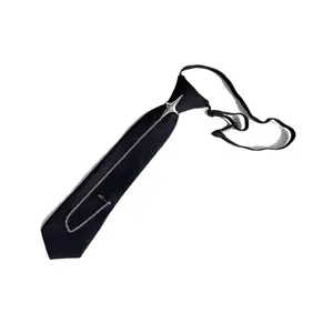 Men’s campus pre-tied tie chain with cross pins, suitable for school and social gatherings