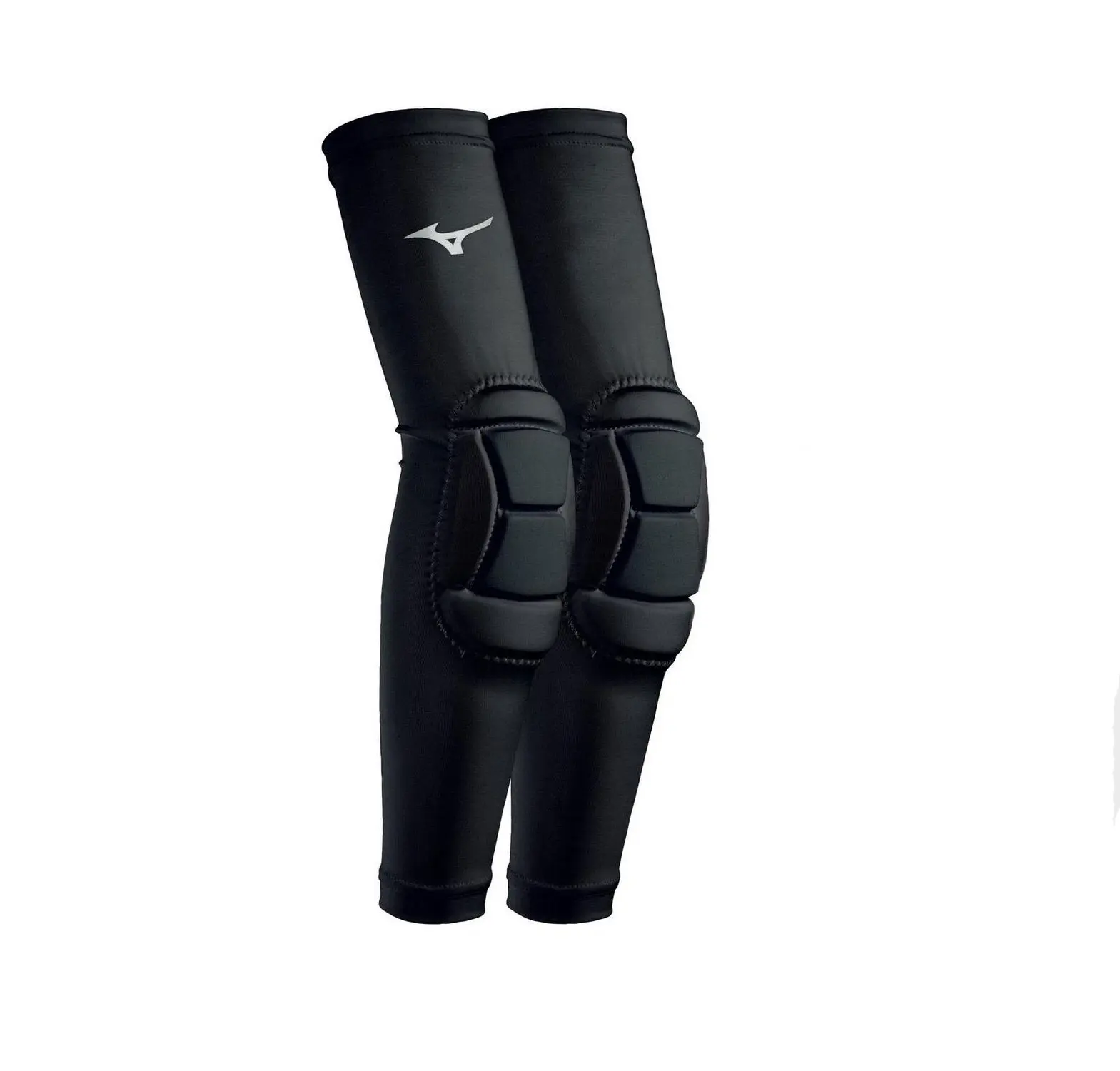 MIZUNO Padded Elbow Sleeves, 2-Piece Polyester Sports Sleeve Set for Volleyball, Pull-On Elbow Protection, Black, Volley Ball
