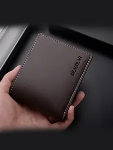 Men's Business Fashion Bifold Wallets, Simple Style Plain Color Durable Wallet, Casual Trendy Wallet for Work & Daily Use