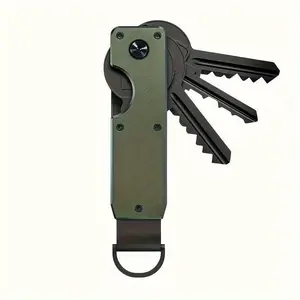 Sleek Metal Key Organizer-Compact Holder For 2-6 Keys, Stylish Minimalist Design, Perfect For Everyday Commute purse  keychain key chain holder Modern