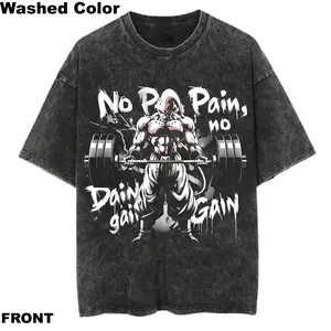 Vintage Majin Buu Bodybuilding Graphic Tee, Anime Gym Motivation T-Shirt, Anime T-Shirt, Workout T-Shirt, Gym T-Shirt, Pump Cover, Gift for Him, Fitness Gift, Weightlifting T-Shirt, Manga Vintage Crewneck Menswear Top