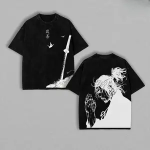 Vagabond Life Tee, Miyamoto Musashi 90s Manga, Men's Short Sleeve T-Shirt Unisex Oversize Anime Manga Washed Heavyweight Cotton T-shirt, Gift For Anime Fan, Anime Lover Classic